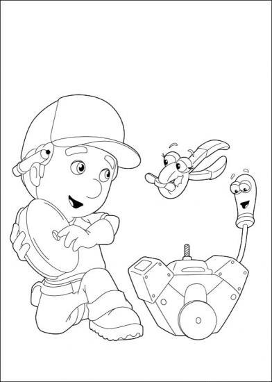 coloriage manny et ses outils font une reparation